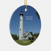 Presque Isle Lighthouse-Ornament Keramik Ornament (Rechts)