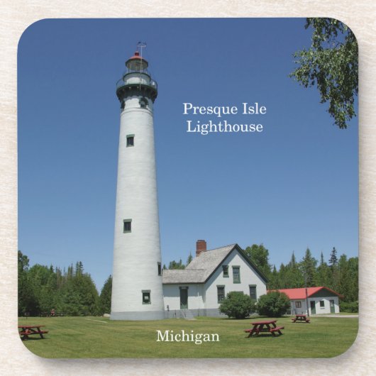 Presque Isle Lighthouse Set von 6 Untersetzer aus (Vorderseite)