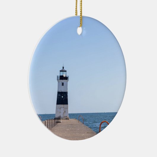 Presque Isle North Pierhead Lighthouse Keramik Ornament (Rechts)