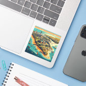 Presque Isle Pennsylvania 3 Inch Vinyl Sticker (Laptop mit iPhone)