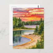 Presque Isle Staat Park Aquarellbilder Postkarte (Vorne/Hinten)