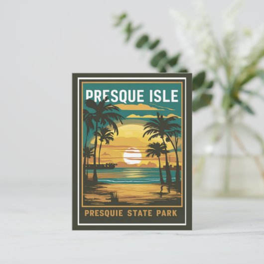 Presque Isle Staat Park Postkarte (Stehend Vorderseite)