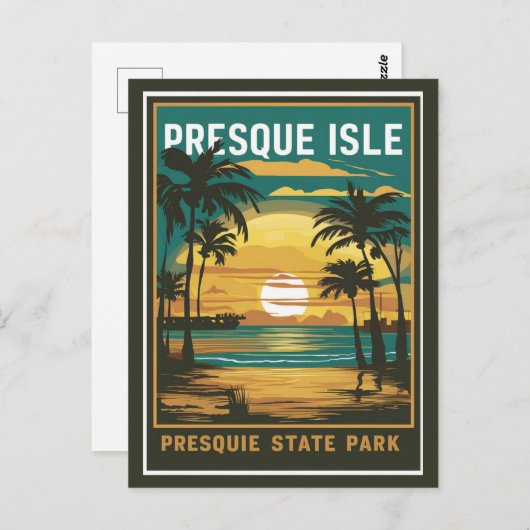 Presque Isle Staat Park Postkarte (Vorne/Hinten)