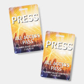 PRESS All Access Pass Konzertveranstaltung Ausweis (Vorder- & Rückseite)