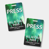 PRESS All Access Pass Konzertveranstaltung Ausweis (Vorder- & Rückseite)