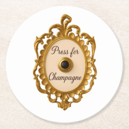 Press for Champagne Bar Cart Veuve Coaster Runder Pappuntersetzer