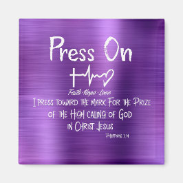 Press On| Faith, Hope Liebe Heartbeat| Bible Verse Magnet