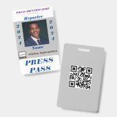 Press Pass Abzeichen Ausweis (Vorder- & Rückseite)