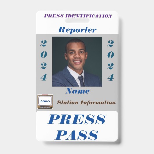 Press Pass Abzeichen Ausweis (Vorderseite)