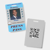Press Pass Abzeichen Ausweis (Vorder- & Rückseite)