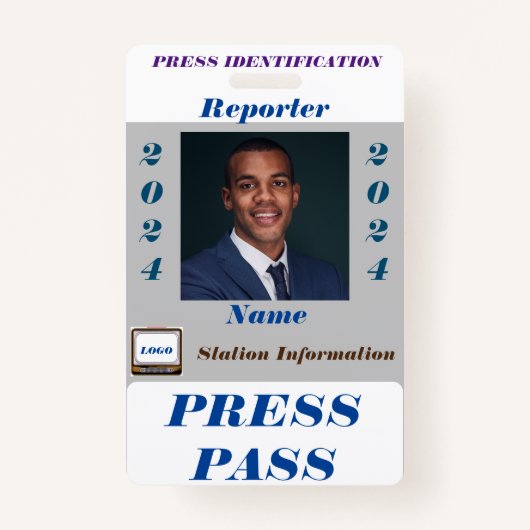 Press Pass Badge Ausweis (Vorderseite)