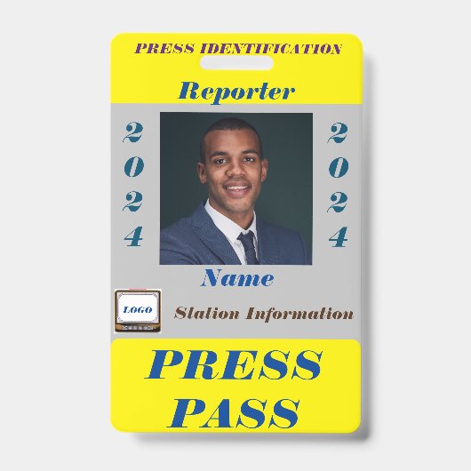 Press Pass Badge Ausweis (Vorderseite)
