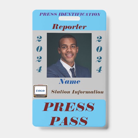 Press Pass Badge Ausweis (Vorderseite)