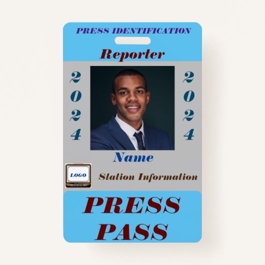 Press Pass Badge Ausweis (Vorderseite)