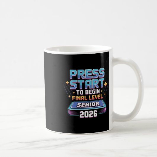Press Start To Begin Final Level Senior 2026 Gamer Kaffeetasse (Rechts)