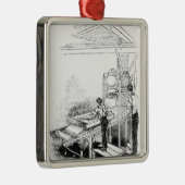 Presse-Drucken Silbernes Ornament (Rechts)