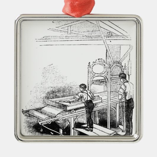 Presse-Drucken Silbernes Ornament (Vorne)