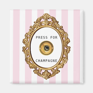 Presse für Champagne | Rosa Streifen Magnet