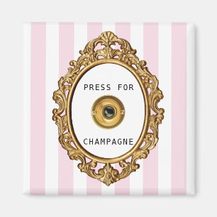 Presse für Champagner   Rosa Streifen Magnet
