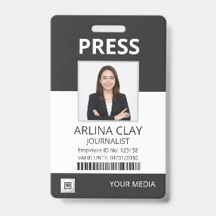 Presse-ID-Ausweis Foto Journalist Medienpass Schwa Ausweis