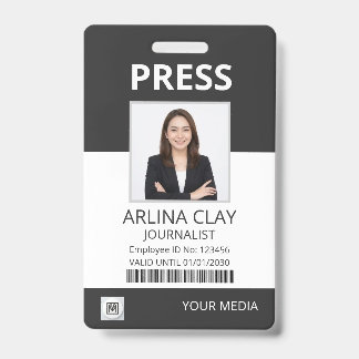 Presse-ID-Ausweis Foto Journalist Medienpass Schwa Ausweis