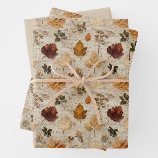 Pressed Blätter & Script Wrapping Paper Set (Beispiel)