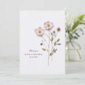 Pressed Blume Chic Wedding Dankeschön Card Dankeskarte (Stehend Vorderseite)