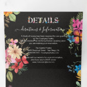 Pressed Blume Dark Moody Wedding Dreifach Gefaltete Einladung (Innen Erste Seite)