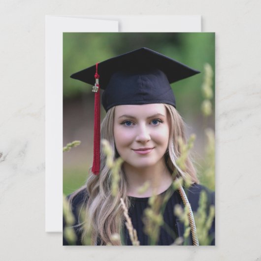 Pressed Blume Foto High School Graduation Party Einladung (Rückseite)