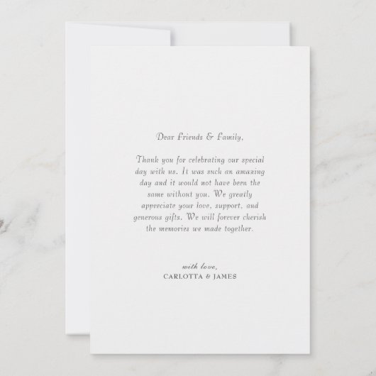 Pressed Blume I Stylish Wedding Dankeschön Card Dankeskarte (Rückseite)