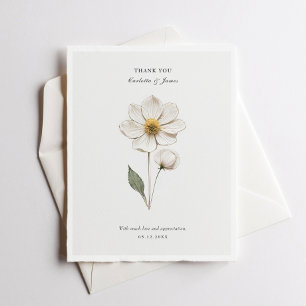Pressed Blume I Stylish Wedding Dankeschön Card Dankeskarte