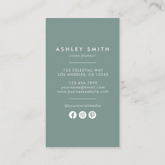 Pressed Blume Social Media Business Card Visitenkarte (Rückseite)