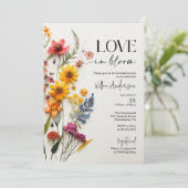 Pressed Blume Wildblume Boho Brautparty Einladung (Stehend Vorderseite)