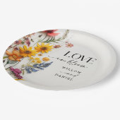 Pressed Blume Wildblume Boho Wedding Pappteller (Schrägansicht)