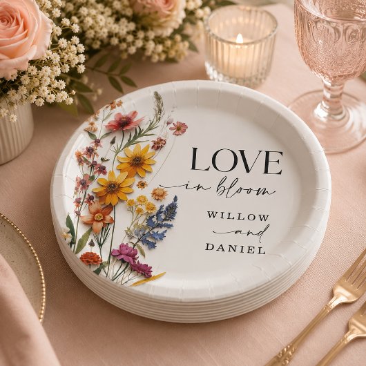 Pressed Blume Wildblume Boho Wedding Pappteller