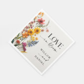 Pressed Blume Wildblume Boho Wedding Serviette (Ecke)