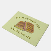 Pressed Cuban Ham Cheese Sandwich Deli Restaurant Fußmatte (Schrägansicht)