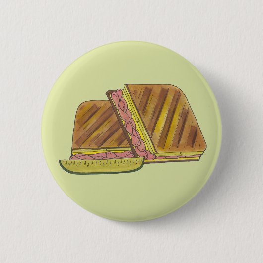 Pressed Cuban Sandwich Ham Cheese Salami PIckle Button (Vorderseite)