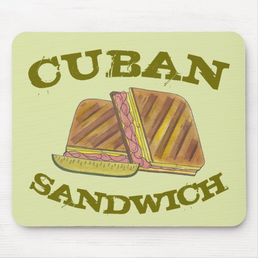 Pressed Cuban Sandwich Ham Cheese Salami PIckle Mousepad (Vorne)