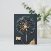 Pressed Dandelion AI Generiert Postkarte (Stehend Vorderseite)