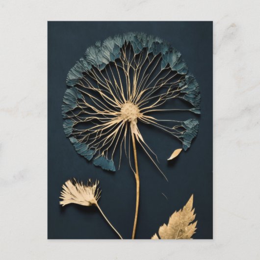 Pressed Dandelion AI Generiert Postkarte (Vorderseite)