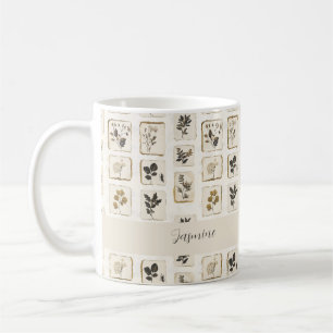 Pressed Flower Collage Name Botanische Farmhaus Kaffeetasse