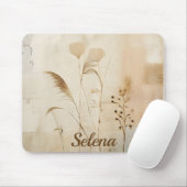 Pressed Flowers and Grass Mouse Pad Mousepad (Mit Mouse)