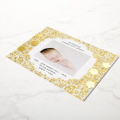 Pressed Gold Foil Florals Baby Birth Ankündigung (Gedreht)