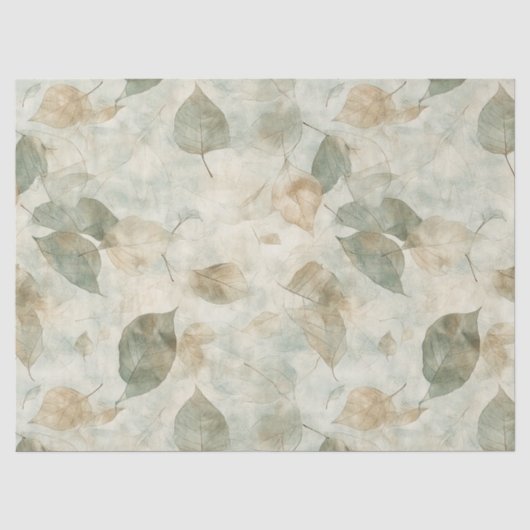 Pressed Leaf Harmony – Vintage Botanical (8) Seidenpapier (Vorderseite)