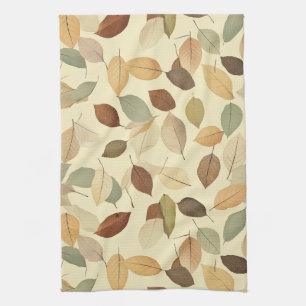 Pressed Leaf Harmony – Vintage Botanik (10) Geschirrtuch