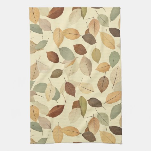 Pressed Leaf Harmony – Vintage Botanik (10) Geschirrtuch (Vertikal)