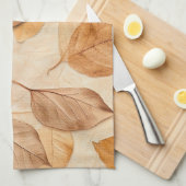Pressed Leaf Harmony – Vintage Botanik (2) Geschirrtuch (Viertel Falte)