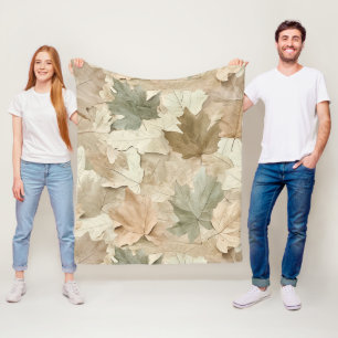 Pressed Leaf Harmony – Vintage Botanik (4) Fleecedecke