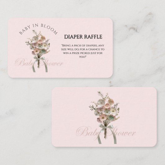 Pressed Wildblume Baby in Bloom Boho Babydusche Begleitkarte (Vorne/Hinten)